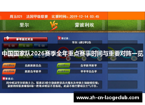 中国国家队2026赛季全年重点赛事时间与重要对阵一览